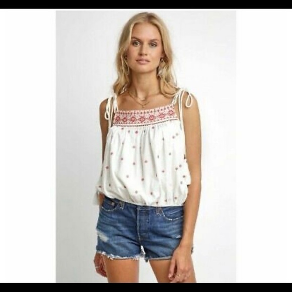 FreePeople Eternal Love Embroidered Cami Top Ivory​​​​​​​​​ - Picture 1 of 12